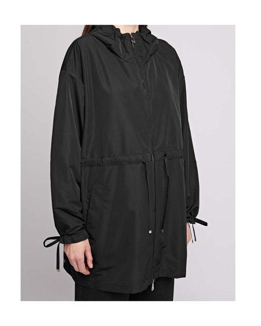 Moncler Black Shaverne Hooded Shell Parka