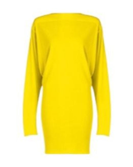 Jacquemus Yellow Mistral Draped-Back Mini Dress