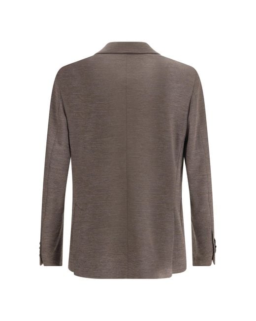 Lardini Brown Easy Wear Regular Fit Jacket for men