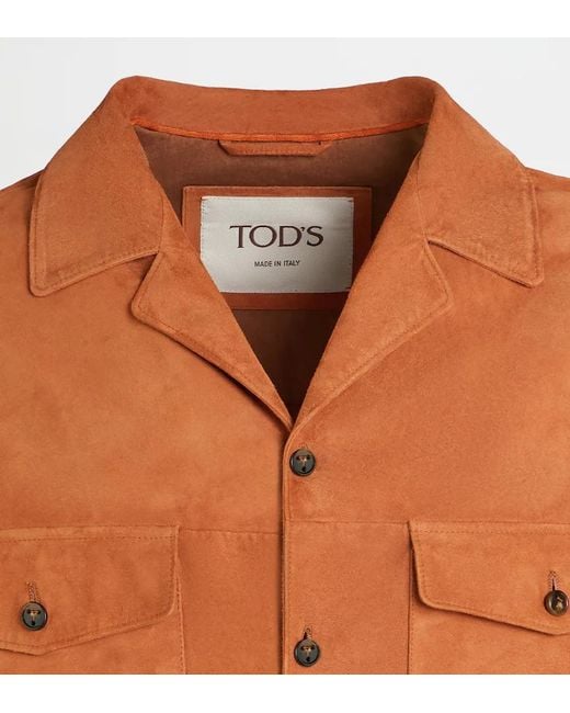 Tod's Orange Long-Sleeved Shirt Jacket for men
