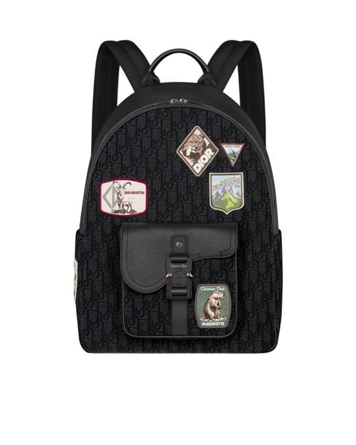 Dior Black Saddle Zip Backpack for men