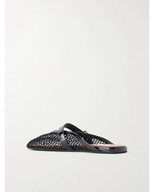 Alaïa Black Alaïa Fishnet Flat Mules