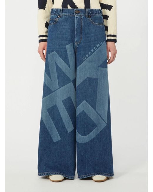 Weekend by Maxmara Blue Wkdvortice Wide Leg Jeans