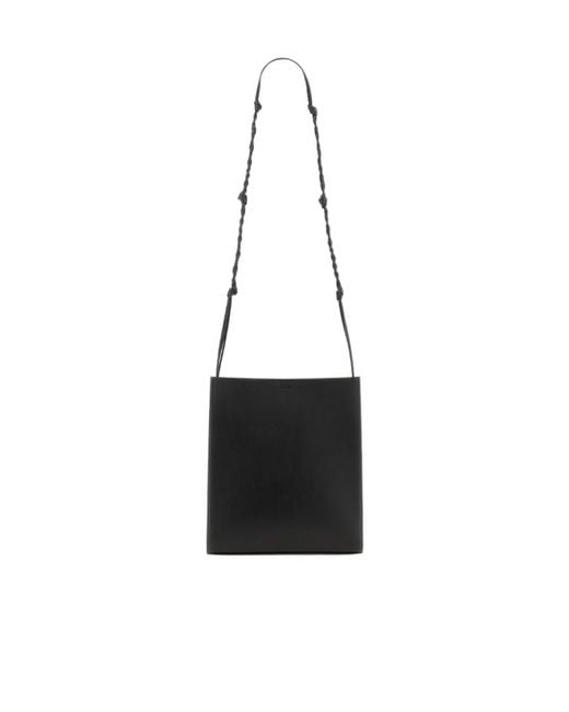 Jil Sander White Logo Debossed Strapped Shoulder Bag for men