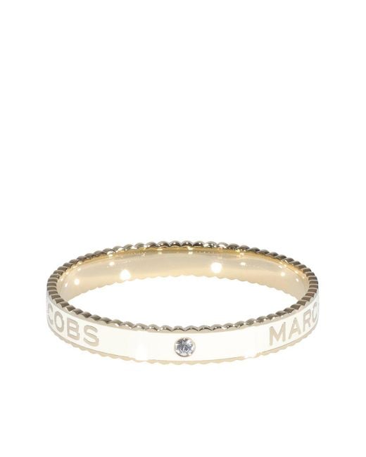Marc Jacobs White The Medallion Logo Detailed Bracelet