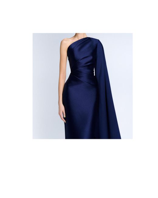 Solace London Blue One-Shoulder Maxi Dress