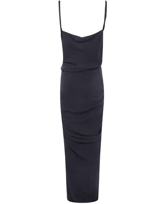 Rick Owens Blue Strutter Draped Maxi Dress
