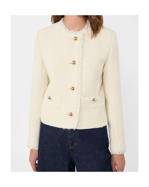 Weekend by Maxmara Natural Agami Single-Breasted Cropped Jacket
