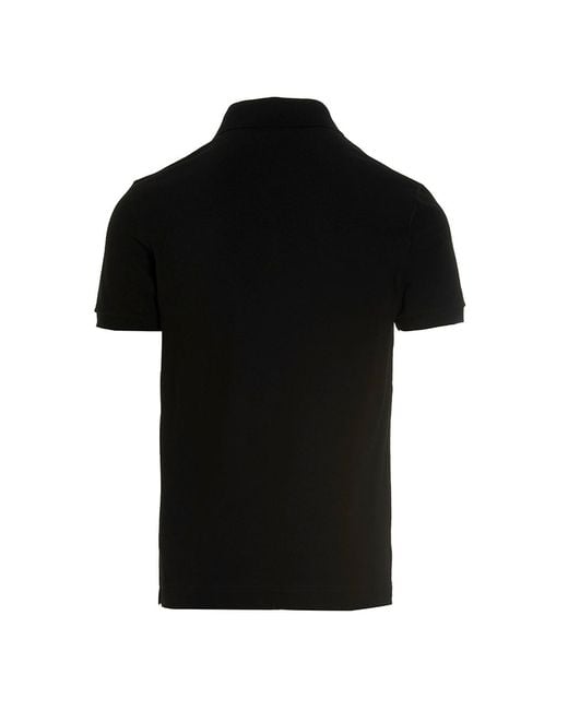Dolce & Gabbana Black Logo Plaque Polo Shirt for men