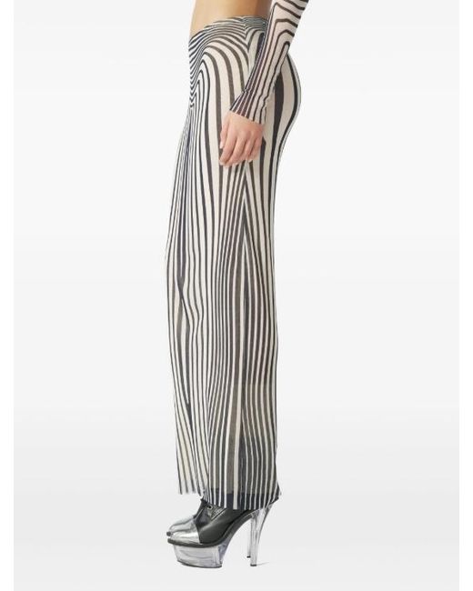Jean Paul Gaultier White Morphing-Stripes Skirt
