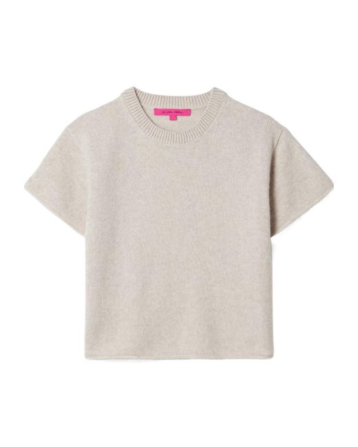 The Elder Statesman White Short-Sleeved Cashmere Sweater