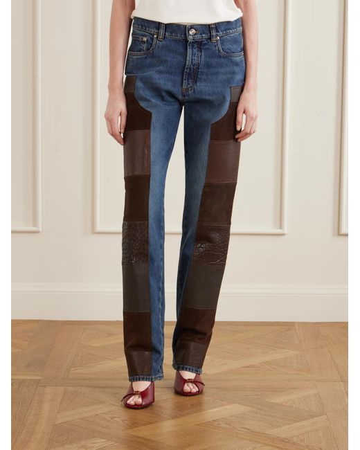 Versace Blue Patchwork Panelled Jeans