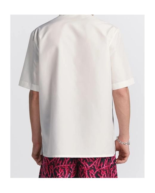 Dior White Homme Zip-Up Short-Sleeved Shirt for men