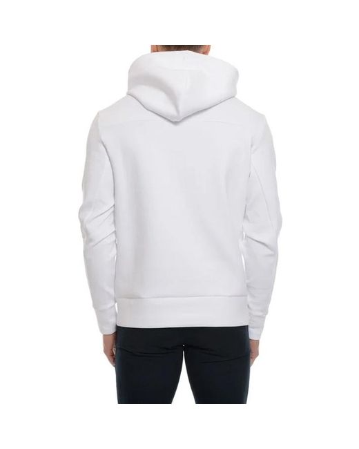 Boss White Logo Hooded Sweater for men