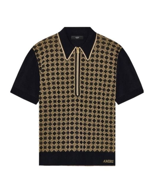 Amiri Ma Quad Zip Polo in Black for Men | Lyst