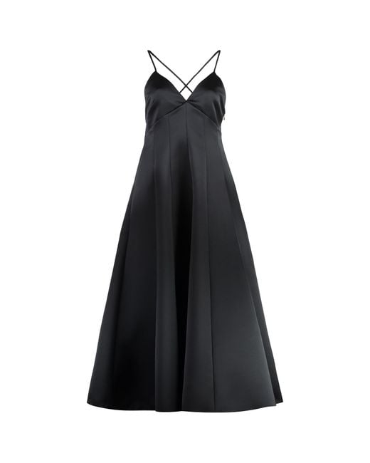 Philosophy Di Lorenzo Serafini Black Flared Midi Dress