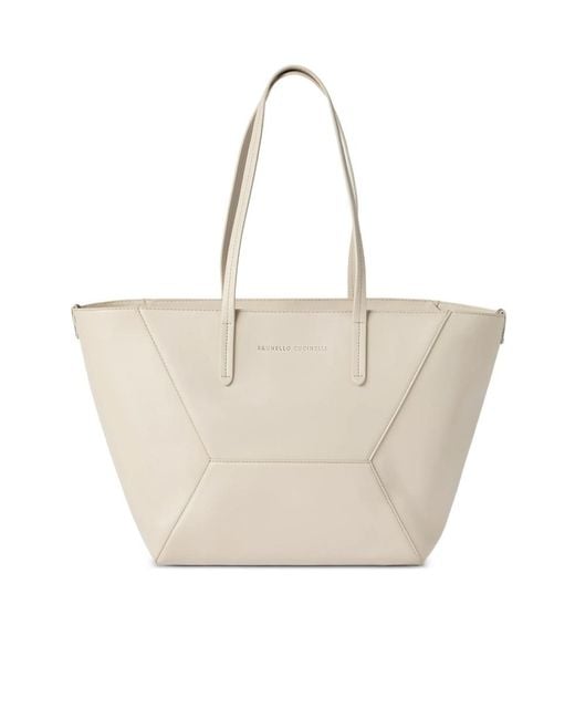 Brunello Cucinelli Natural Small Duo Tote Bag