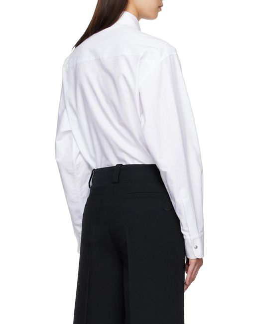 Moncler White Logo Patch Long Sleeved Shirt