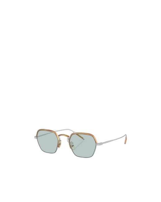 Oliver Peoples White Tortoiseshell Geometric-Frame Glasses for men