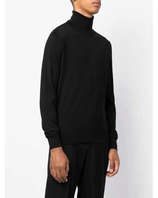 Zegna Black Long Sleeved Turtleneck Knitted Jumper for men