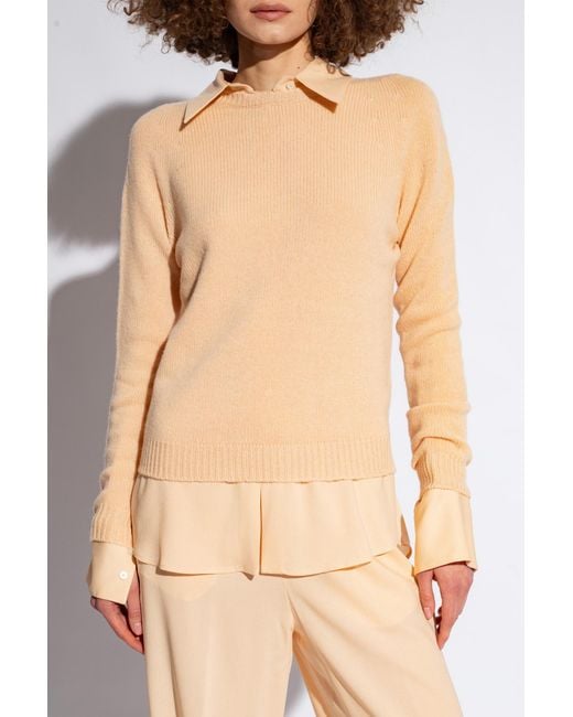Fabiana Filippi Natural Crewneck Knitted Jumper