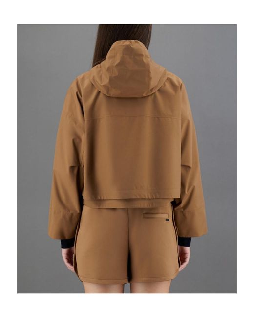 Herno Brown Zip-Up Hooded Jacket