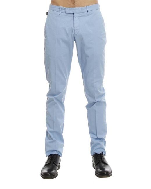 Armani Collezioni Blue Tapered Casual Pants for men