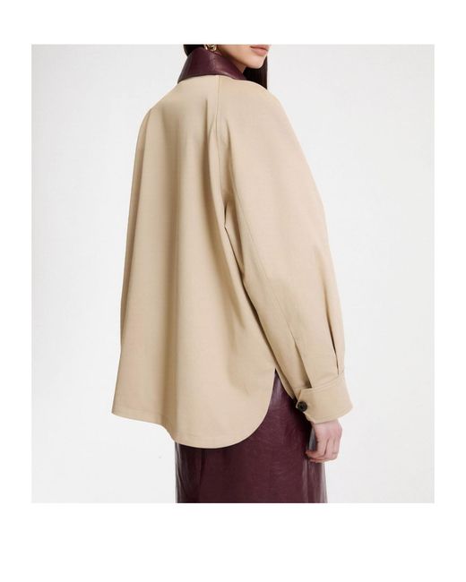 Marella Natural Collared Button-Front Casual Jacket