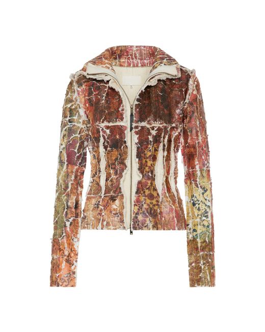 Maison Margiela Brown Vintage High-Neck Effect Jacket