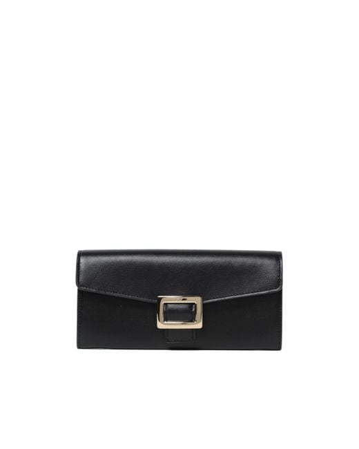 Roger Vivier Black Logo Engraved Rectangular Wallet