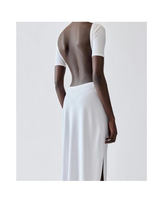 Jacquemus White The Sole Asymmetrical Slit Dress
