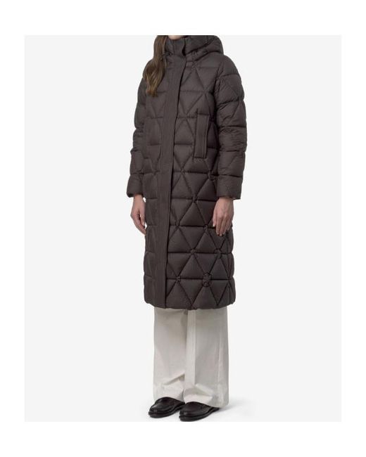 K-Way Brown Long-Sleeved Down Jacket