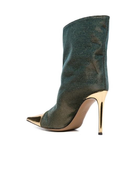 Alexandre Vauthier Green High-Heeled Pointed Short Boots