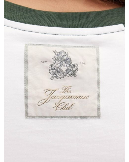 Jacquemus Green Cropped T-Shirt With Contrasting Raglan Sleeves