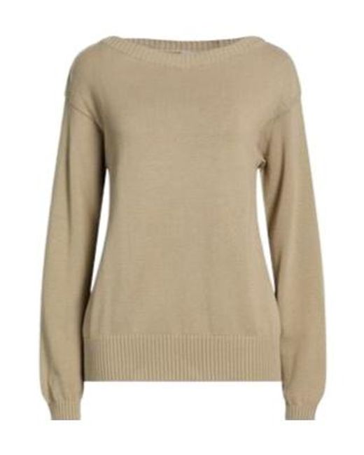 Max Mara Natural Off-The-Shoulder Knit Top