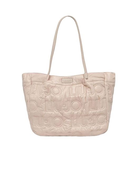 Liu Jo Natural Logo Quilted Tote Bag