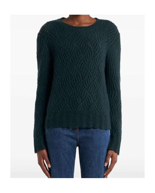 Etro Green Perforated Pattern Cashmere Sweater