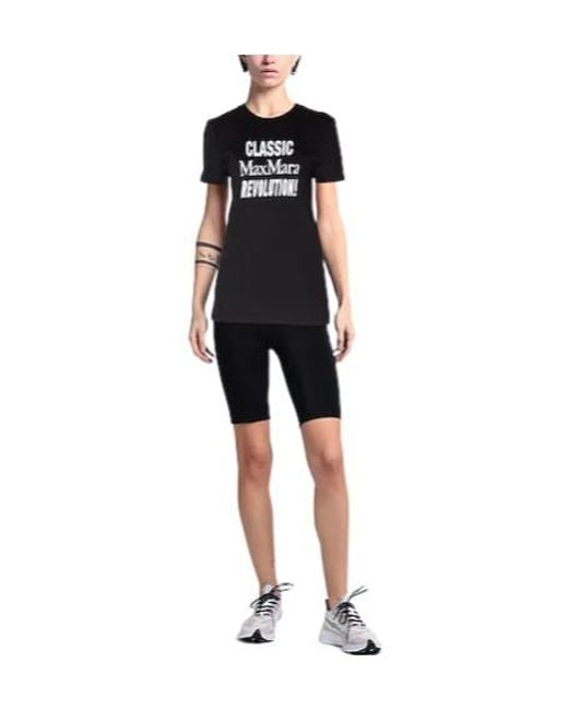 Max Mara Black Short-Sleeve Printed T-Shirt