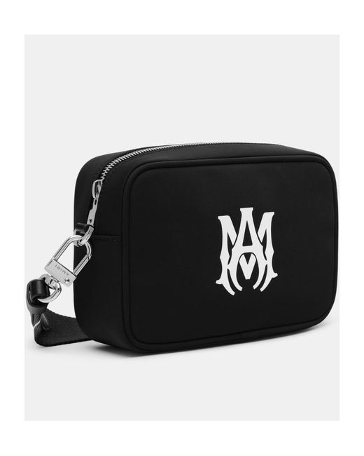Amiri Black Logo-Print Messenger Bag for men