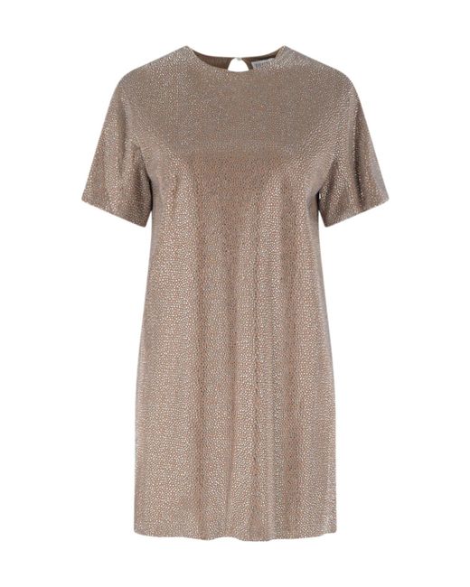 GIUSEPPE DI MORABITO Natural Studded Shift Dress