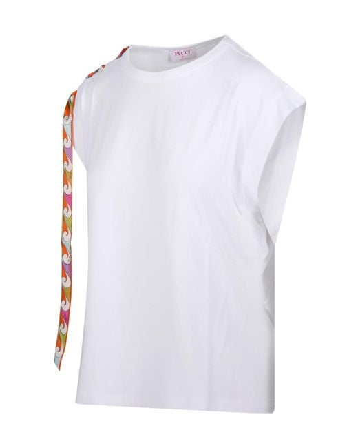 Emilio Pucci White Pucci Foulard Detailed T-Shirt