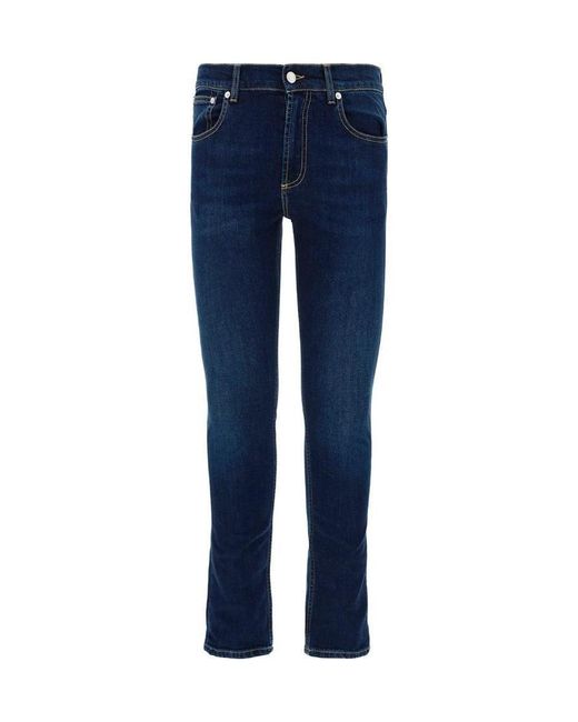 McQueen Blue Logo Skinny Jeans for men