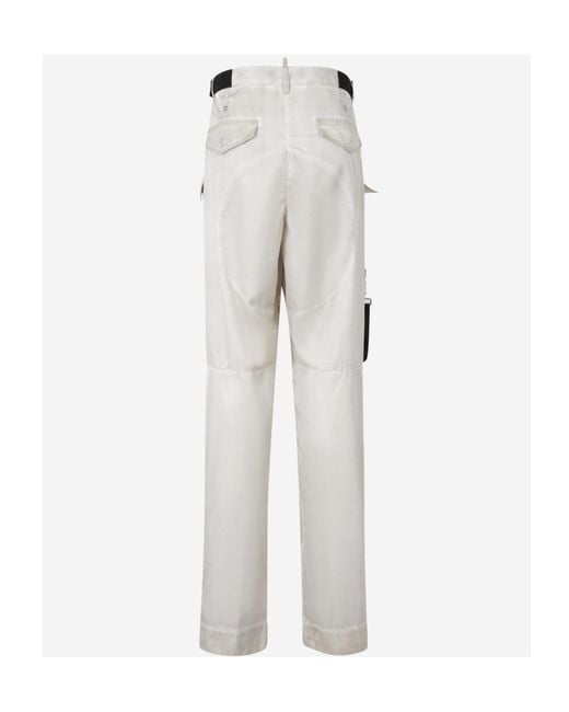 DSquared² White Keyring-Detailed Straight-Leg Trousers for men