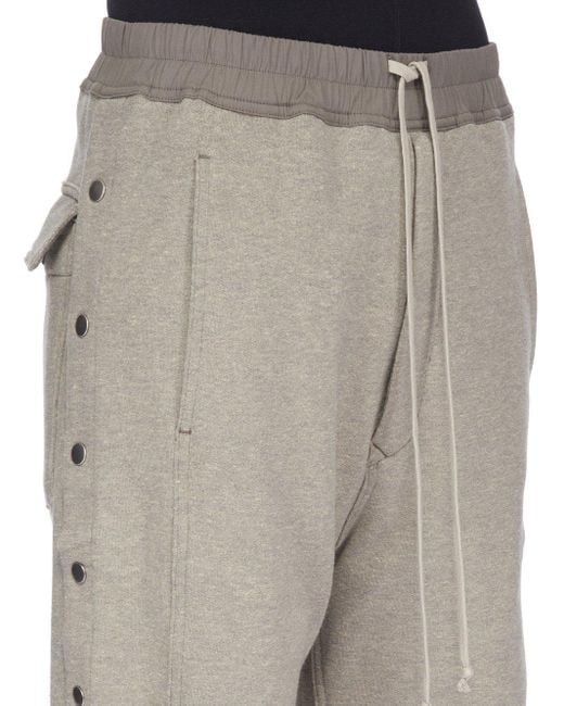 Rick Owens Gray Drawstring Wide-Leg Pants