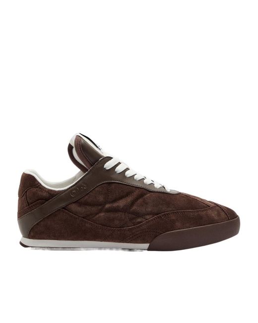 Chloé Brown Kick Quilted Suede Sneakers
