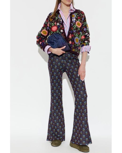 Etro Green Fringed Moccasin Flat Shoes