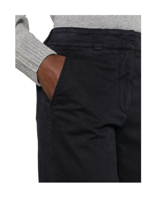 Peserico Black Wide-Leg Tailored Trousers