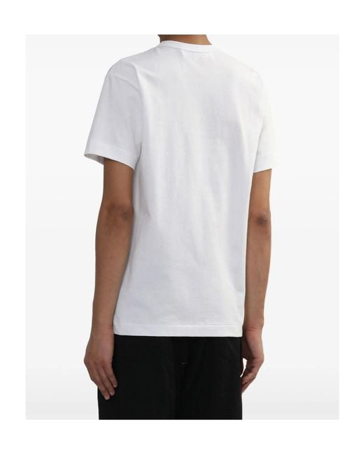 COMME DES GARÇONS PLAY White Comme Des Garçons Play Heart Printed Studded T-Shirt for men
