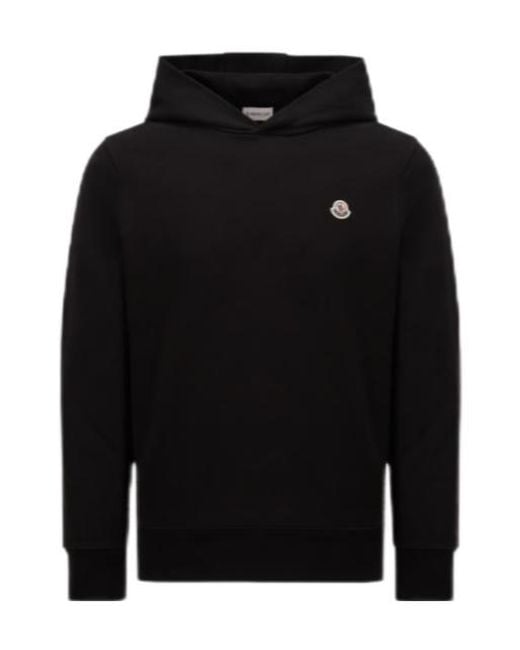 Moncler Black Logo Patch Long Sleeved Hoodie for men