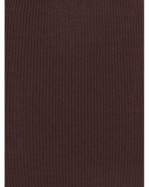 Iceberg Brown Lace-Up Ribbed-Knit Dress